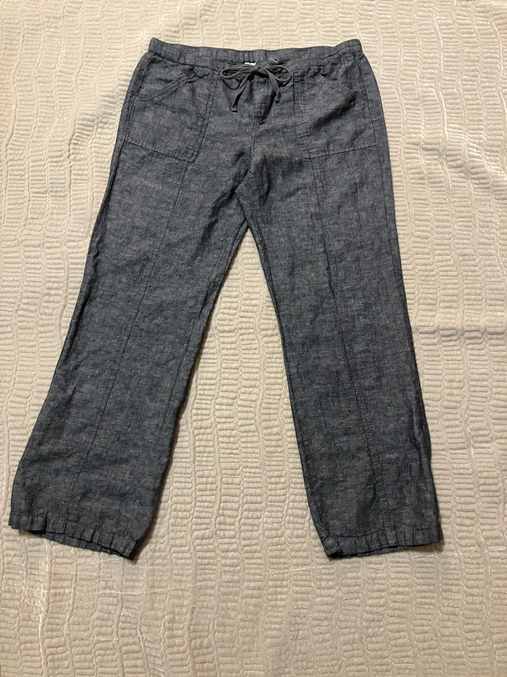 New York & Company women’s Charcoal Drawstring linen pants